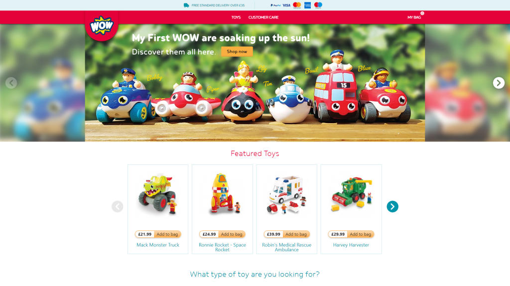 Desktop Screenshot of WOW Toys Website